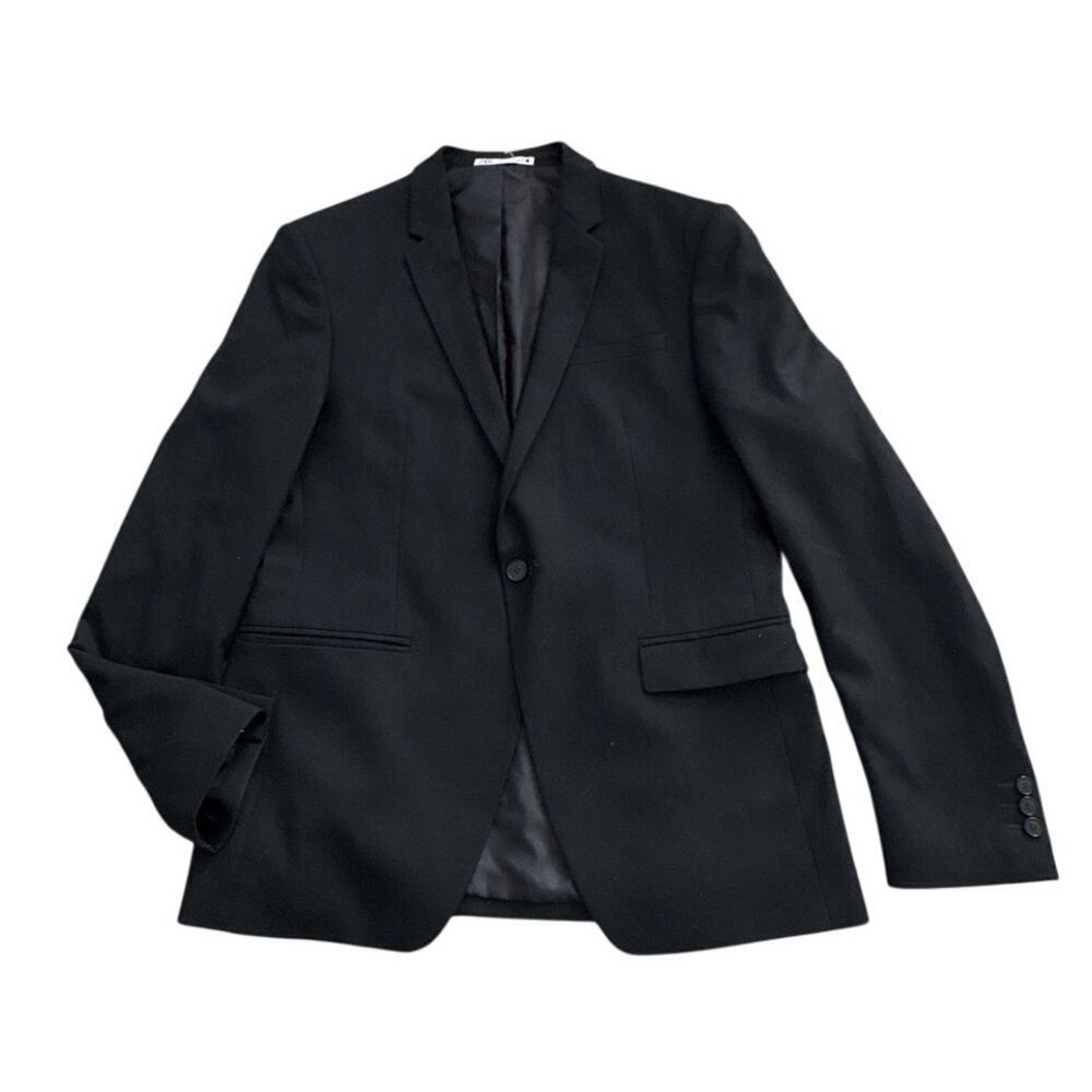 Zara Cool Comfort Black Suit Jacket 42R Slim Blazer Men’s EUR 52